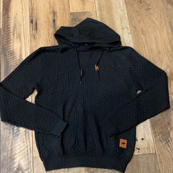 Sweaters - Hooded Basketweave Sweater XL